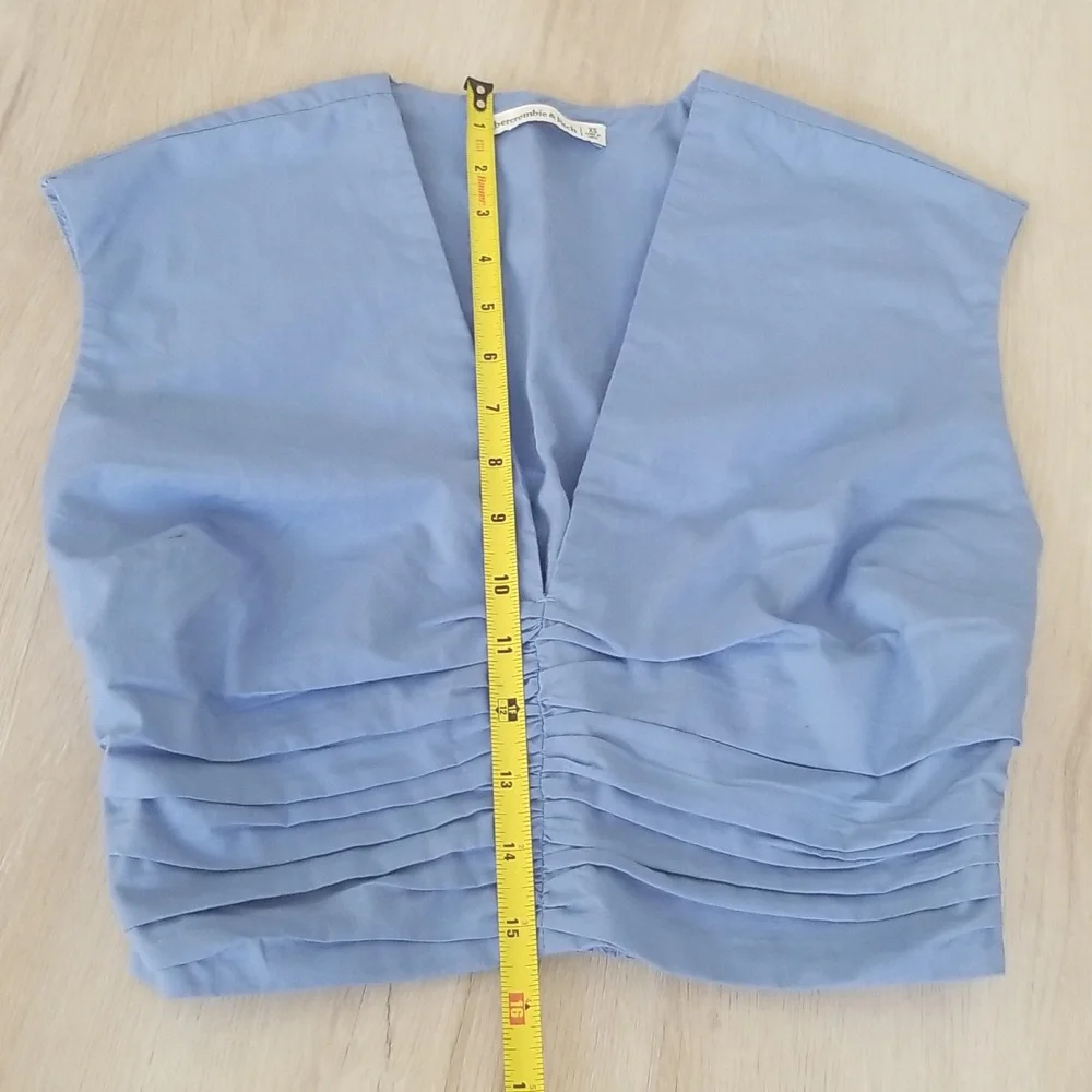 Abercrombie & Fitch Sky Blue Ruched Blouse - Picture 6 of 6